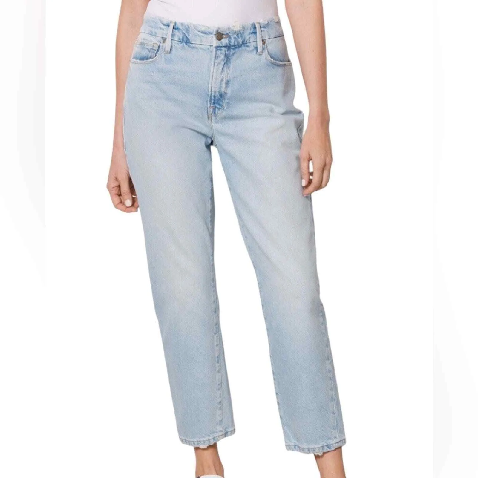 Good American Girlfriend High Rise Straight Leg Jeans Indigo size 2/26 - Image 2