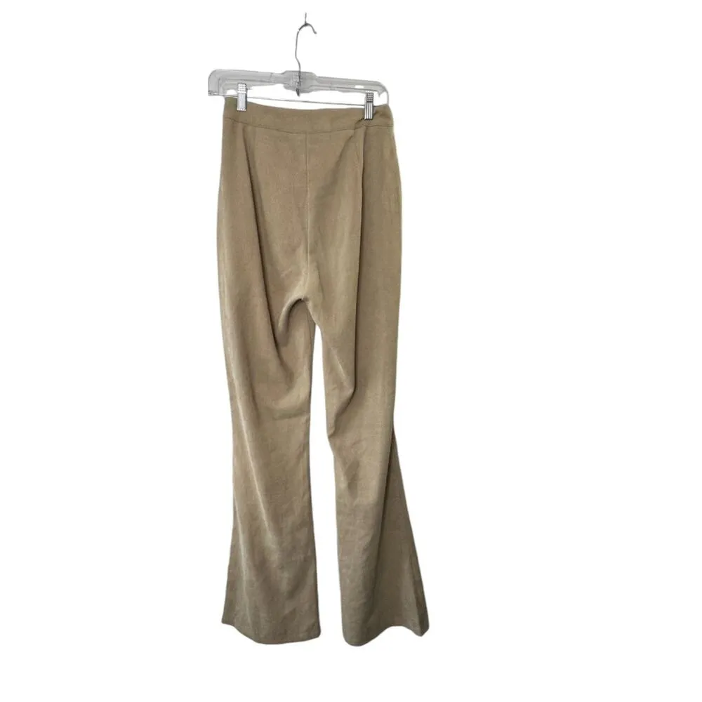 PrettyLittleThing Tan Lightweight High Waist Corduroy Flared Leg Pants Size 4 - Image 5