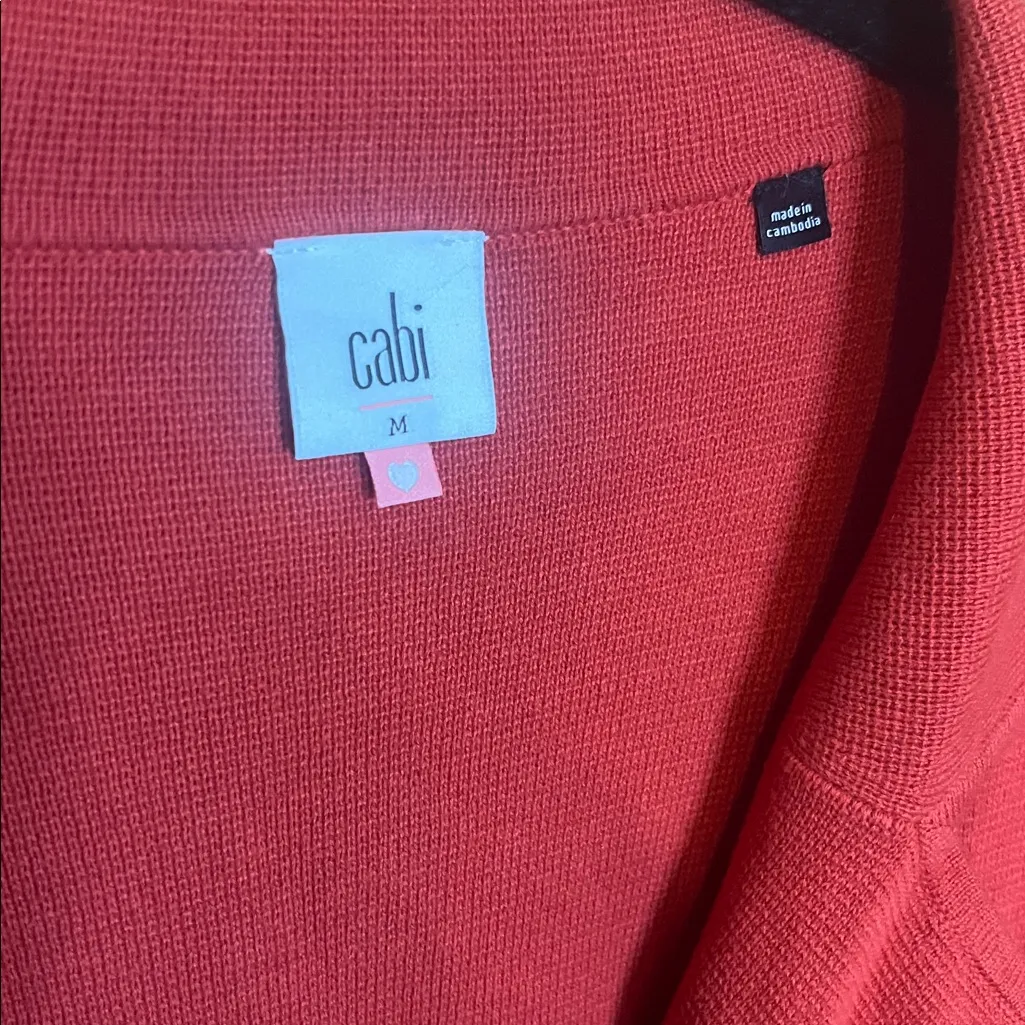 Cabi Coronation Red Knit Blazer Jacket Med Cotton Button M-L Boutique - Image 7
