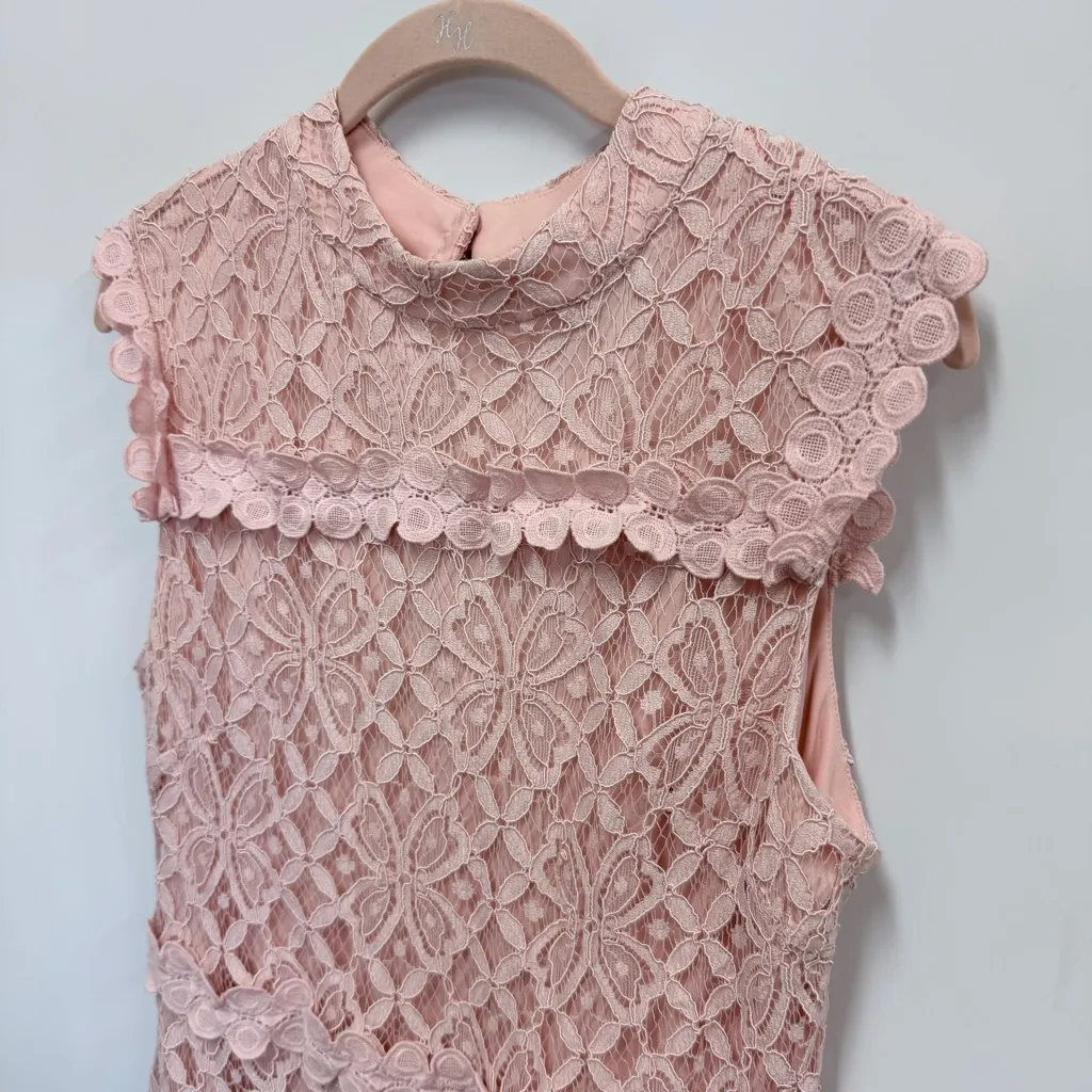 Julia Jordan blush lace sleeveless mockneck dress size 10 - Image 4