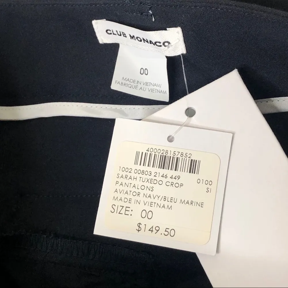 NWT Club Monaco Sarah Tuxedo Crop Pants XS - Image 4