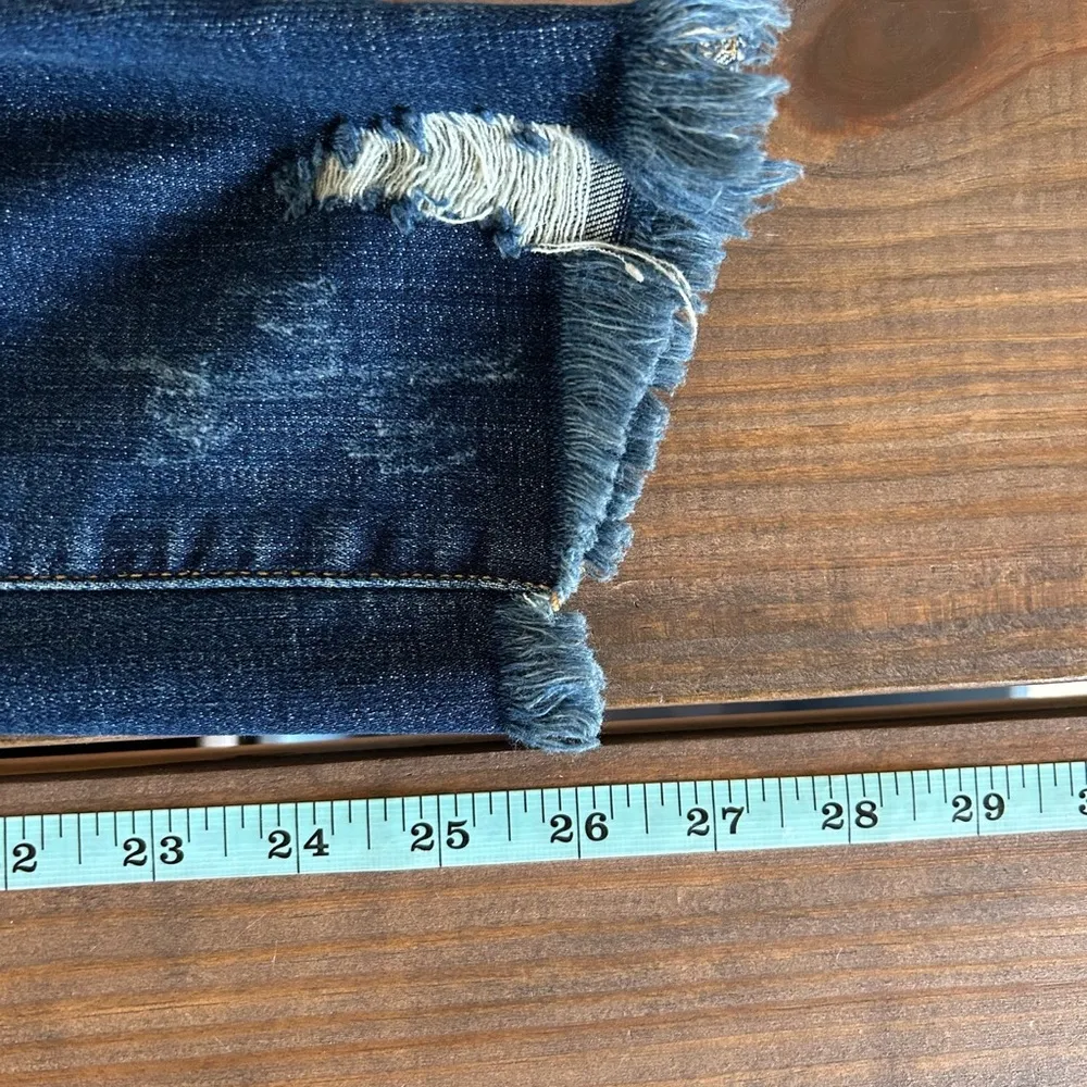 Risen Jeans RDP1238 27/5 Dark Wash Frayed Straight - Image 8