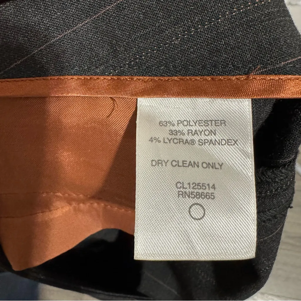 Classiques Entier Women Gray Stripped Mid-Rise Wide Leg Business Casual Pants 6 - Image 6