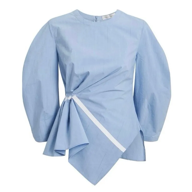 PALMER//HARDING Static Light Blue Blouse Top Sz 4 - Image 4