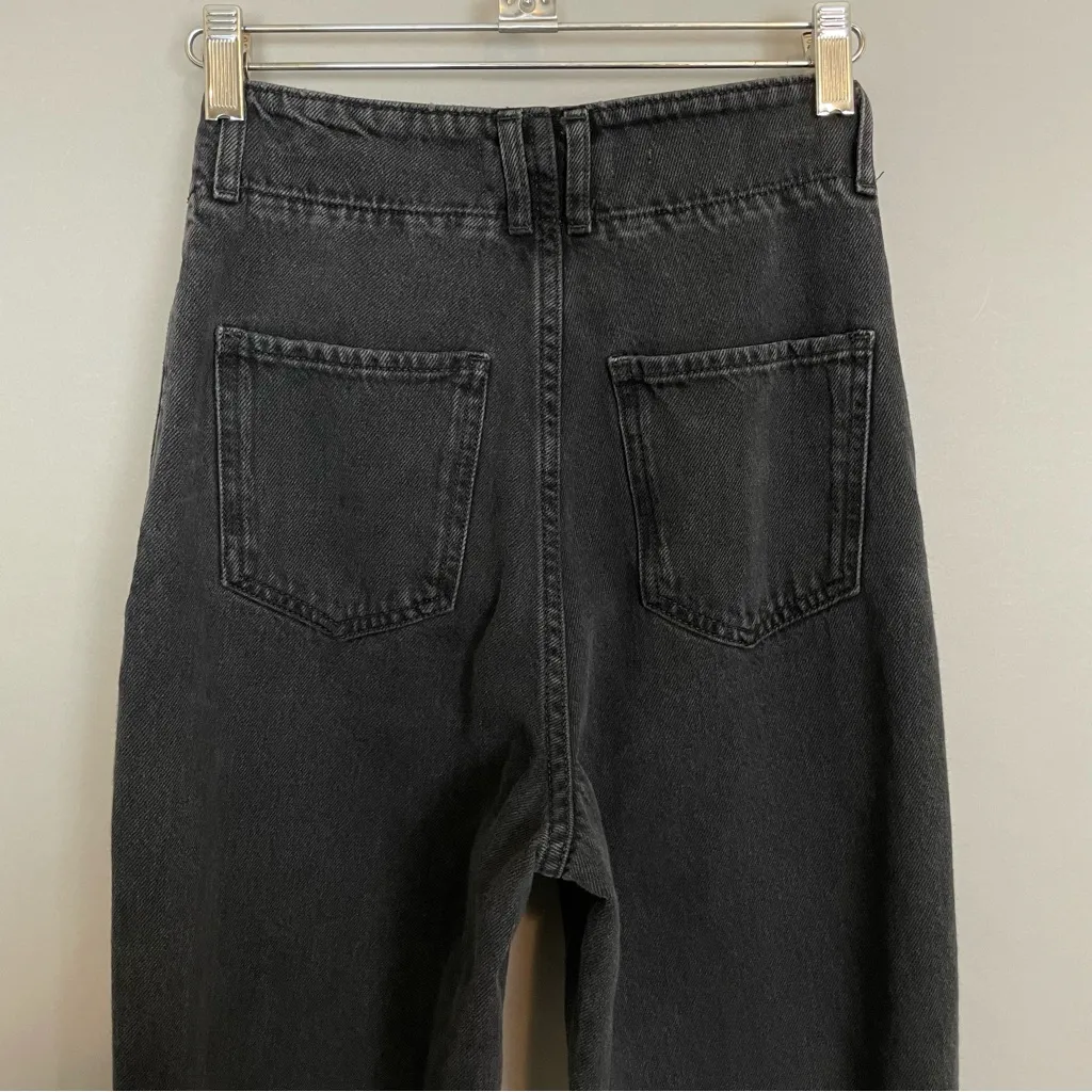 Mango MNG Jeans Black Tapered Slouchy High Waist Juniors‎ Size 1 Cotton Denim - Image 10