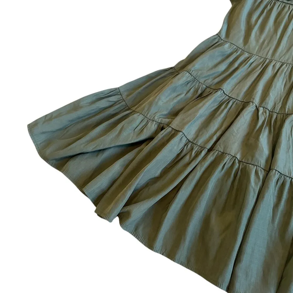 Muche & Muchette Vera Shift Dress Green Tiered Flowy Oversized One Size Women's Size M - Image 9