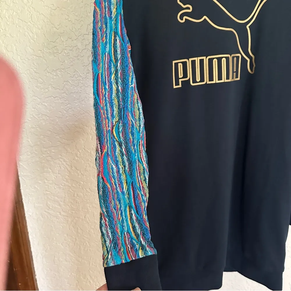 PUMA COOGI Sweatshirt Long Sleeve Shirt Black Dress - Women's Size XS Multicolor - Image 9