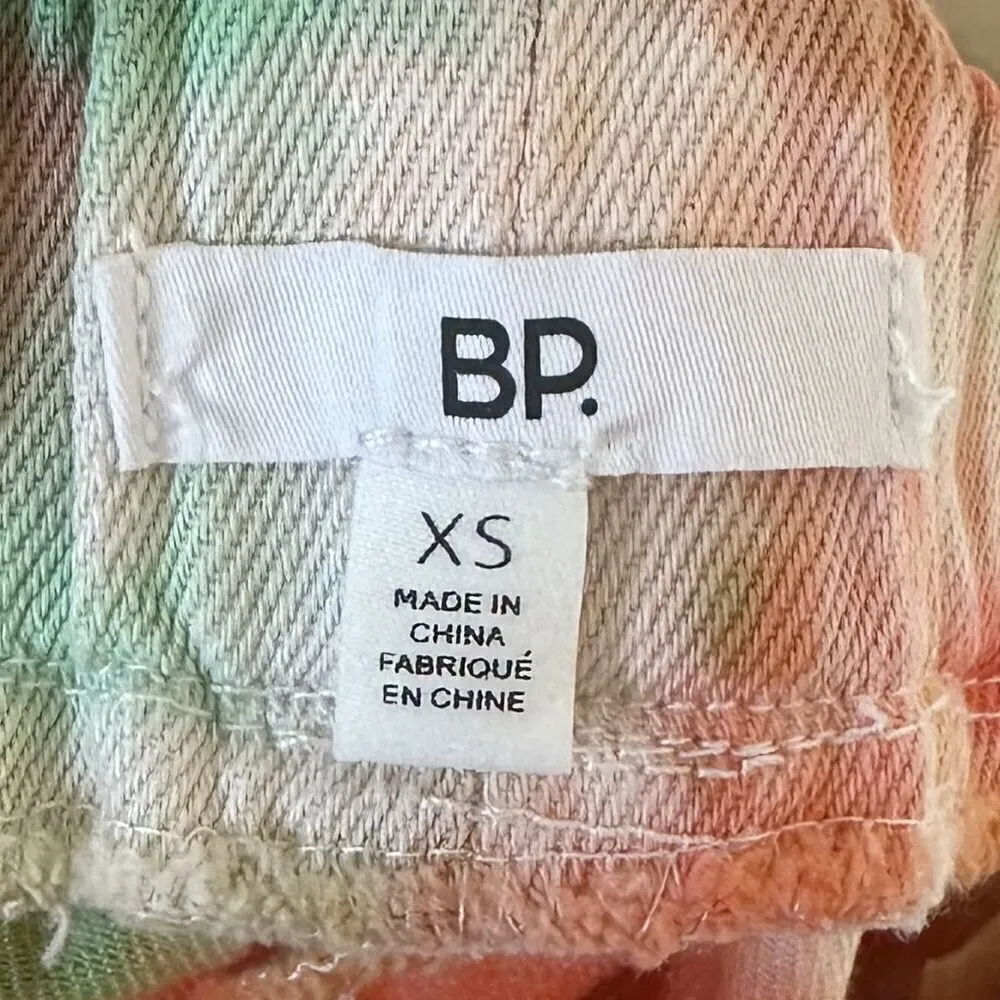 NWT BP by Nordstrom Elastic Waist Multicolor Tie Dye Cutoff Shorts - Size: XS - Image 4