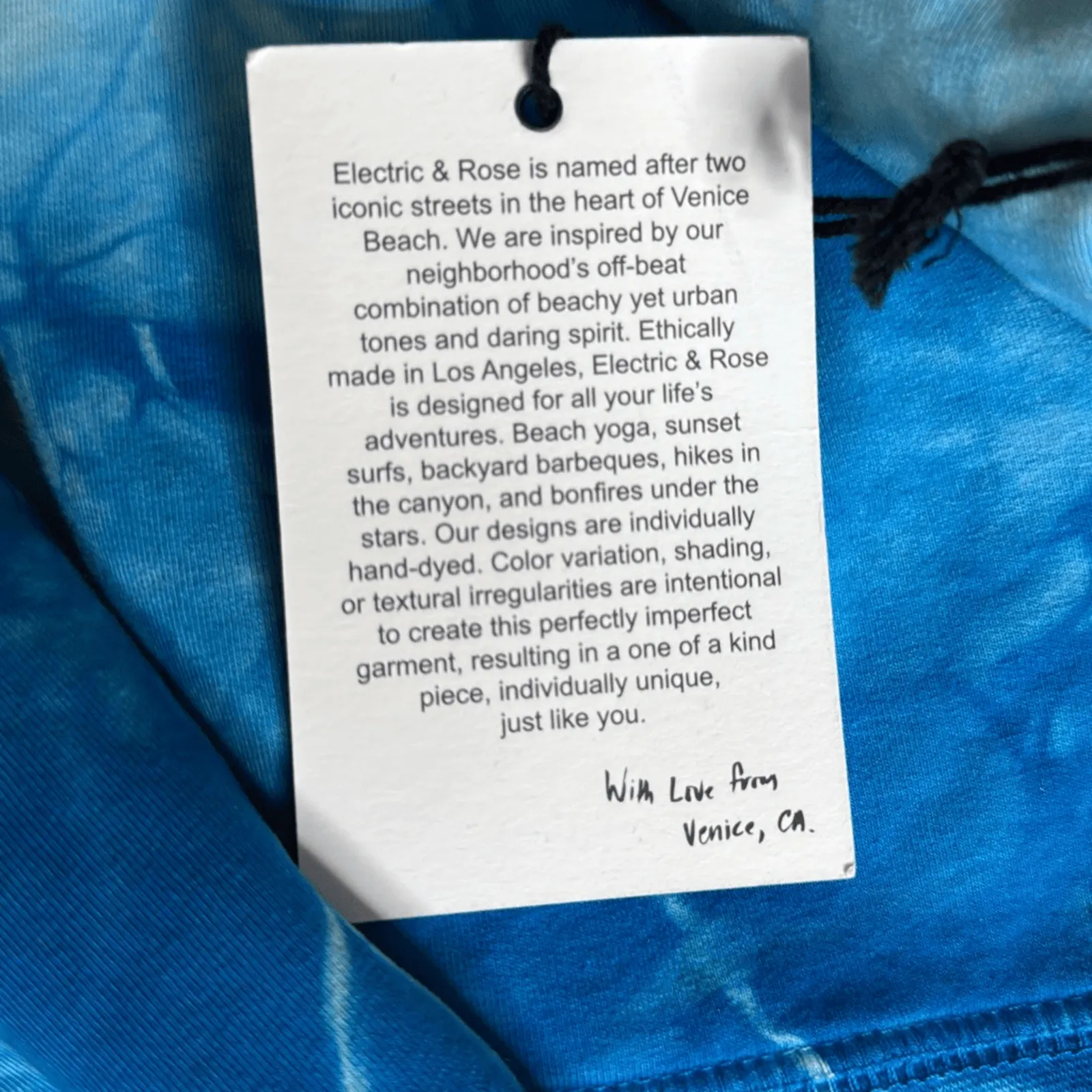 Brand New Electric & Rose Women’s XS Oversized Blue Tie Dye Pullover Sweater USA - Image 6