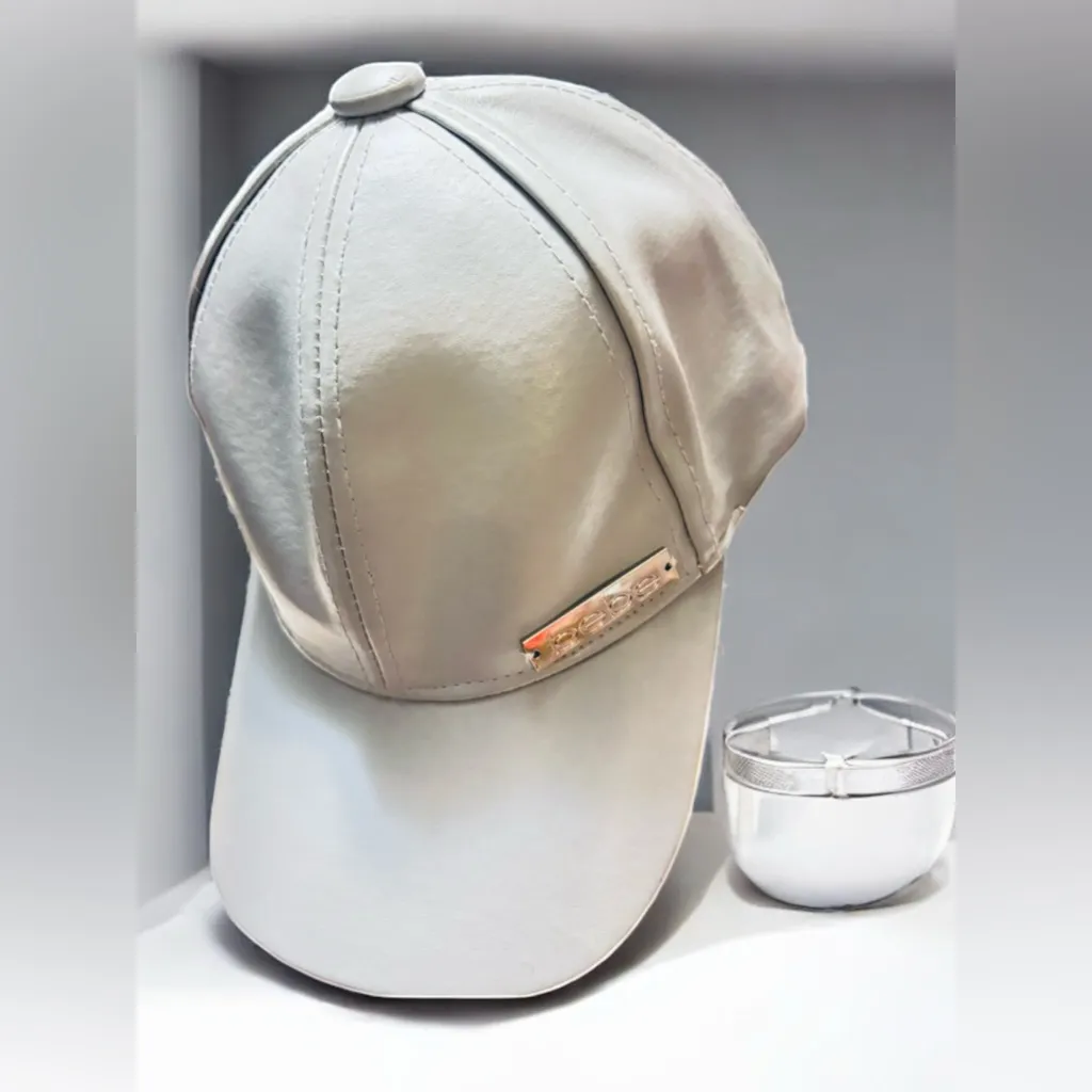 BEBE Women Gray Leather Baseball Cap By BERSERK SHIRE Fashions - Image 4