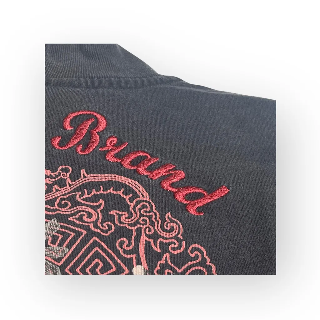 Rare: Y2K Lucky Brand ✌︎︎ Asian Embroidered Zip Track Jacket ✌︎︎ Black Red ✌︎︎ M - Image 5