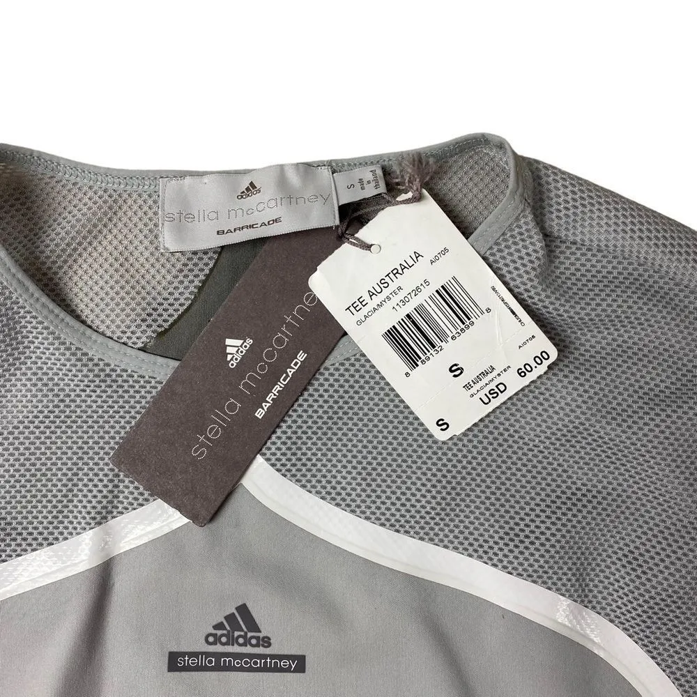 Adidas Stella McCartney Barricade Small Mesh Tank Top Grey Tee Australia - Image 4
