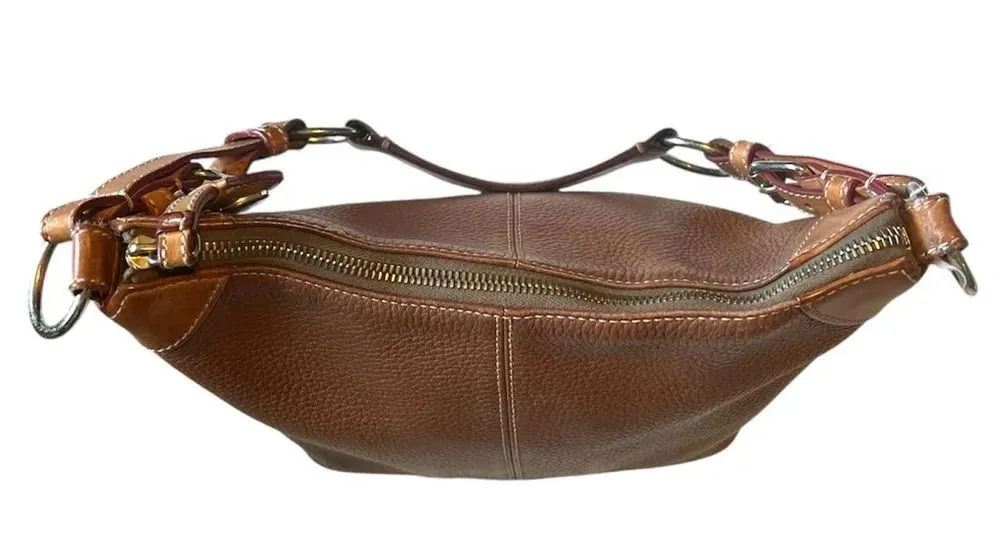 Dooney & Bourke Leather Shoulder Bag Pebble Grain Hobo Brown - Image 7