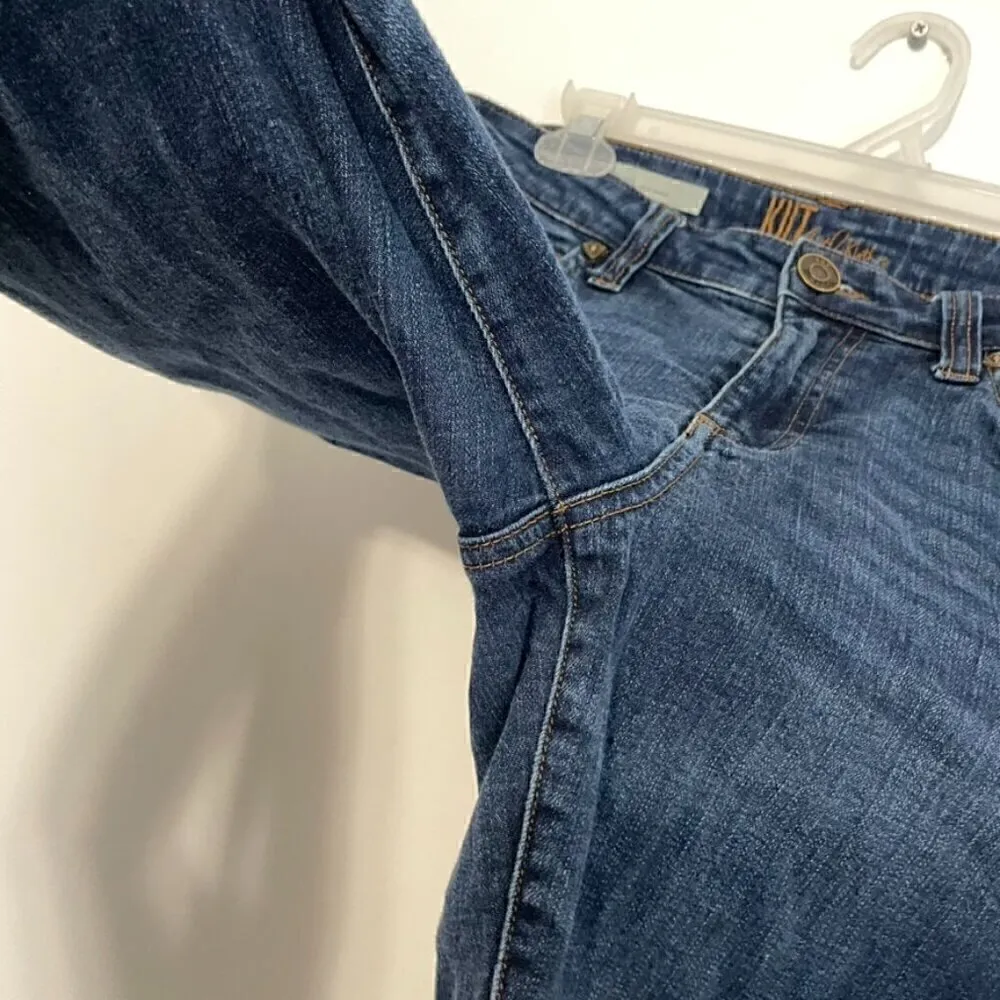 Kut From The Kloth  KFTK Carlo Ankle Skinny Jeans Dark Wash Raw Hem Cropped Crop - Image 8