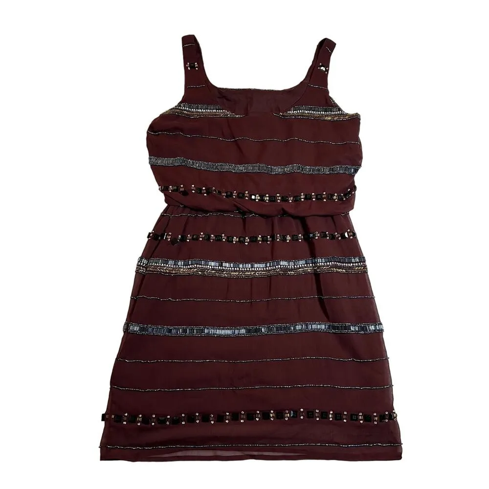 Romeo & Juliet Couture Sleeveless Beaded Chiffon Tank Dress Size Small NEW - Image 3