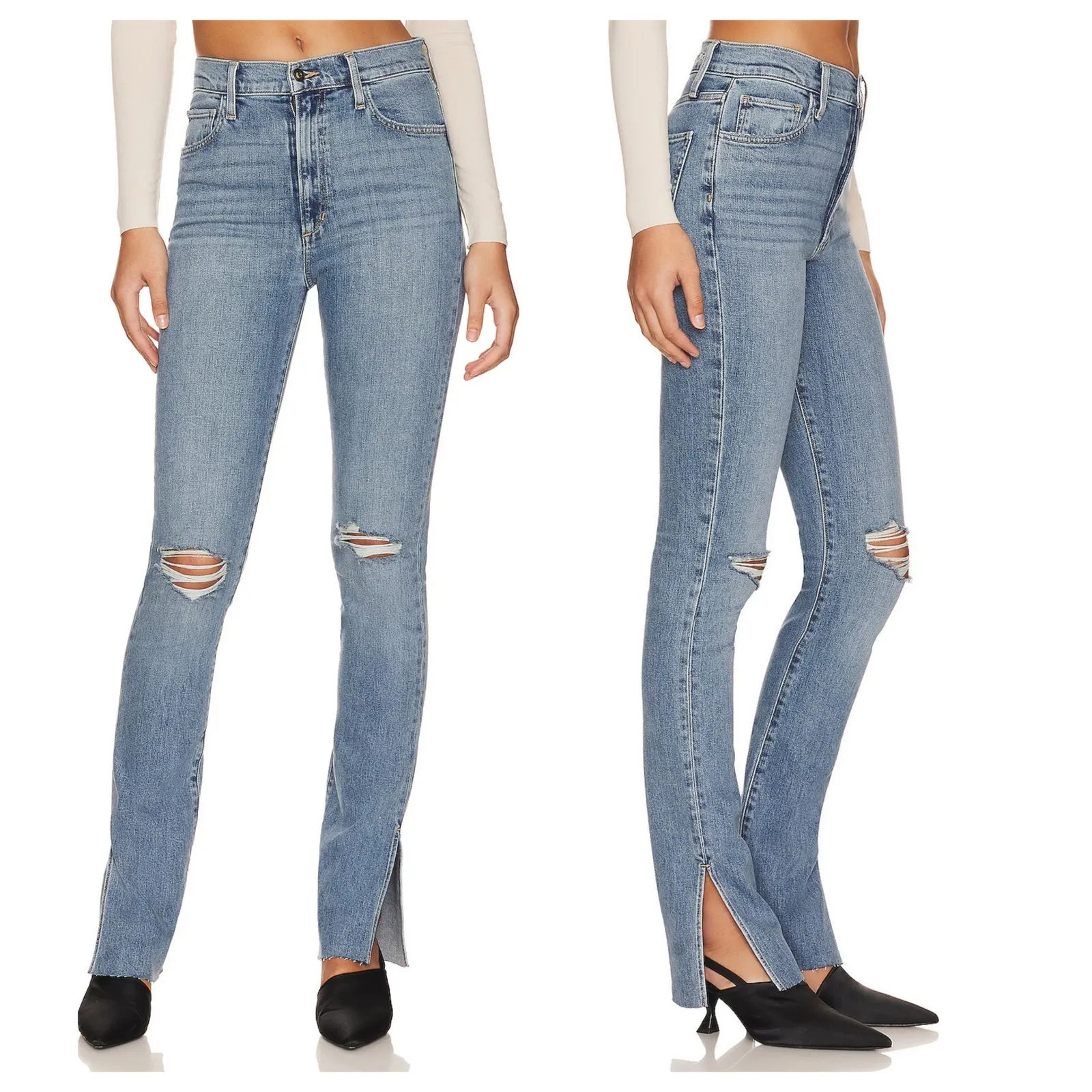 Favorite Daughter Valentina Super High Rise Tower Jean with Slit Size 23 Blue - Image 15