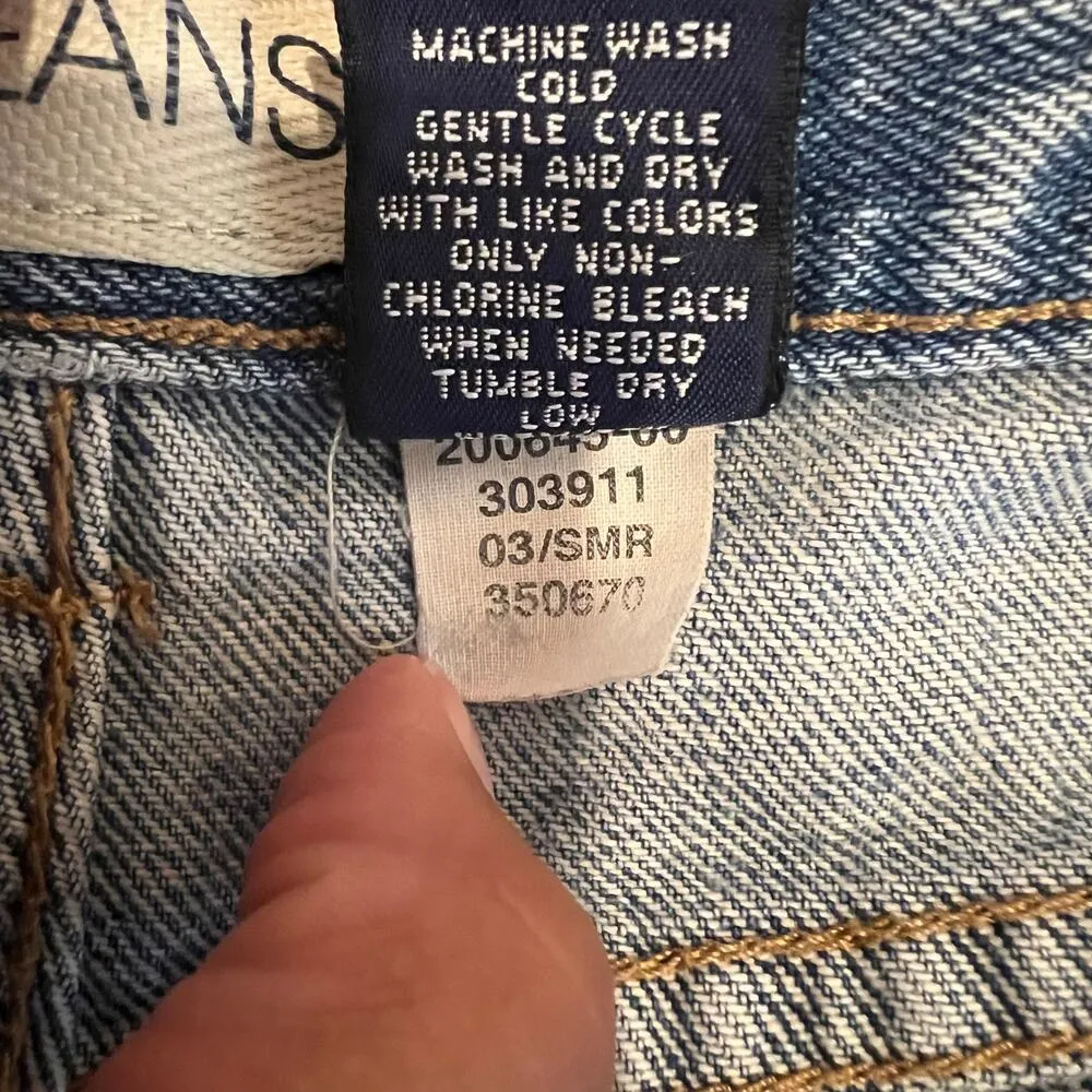 Vintage Y2K 00s Gap Denim Jean Shorts Size 12 Light Wash 100% Cotton - Image 7