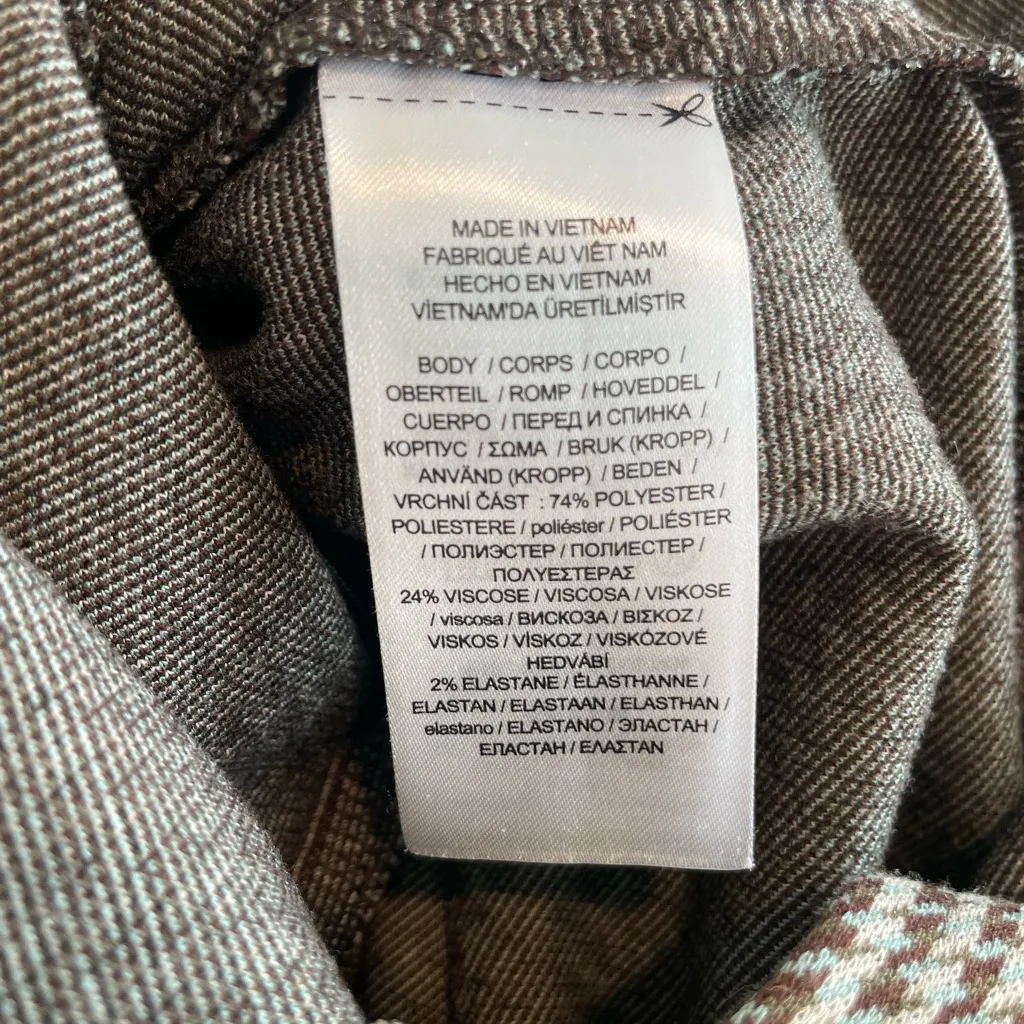 Ralph Lauren Brown Houndstooth Pencil Skirt Faux Leather Belt Equestrian Preppy - Image 6