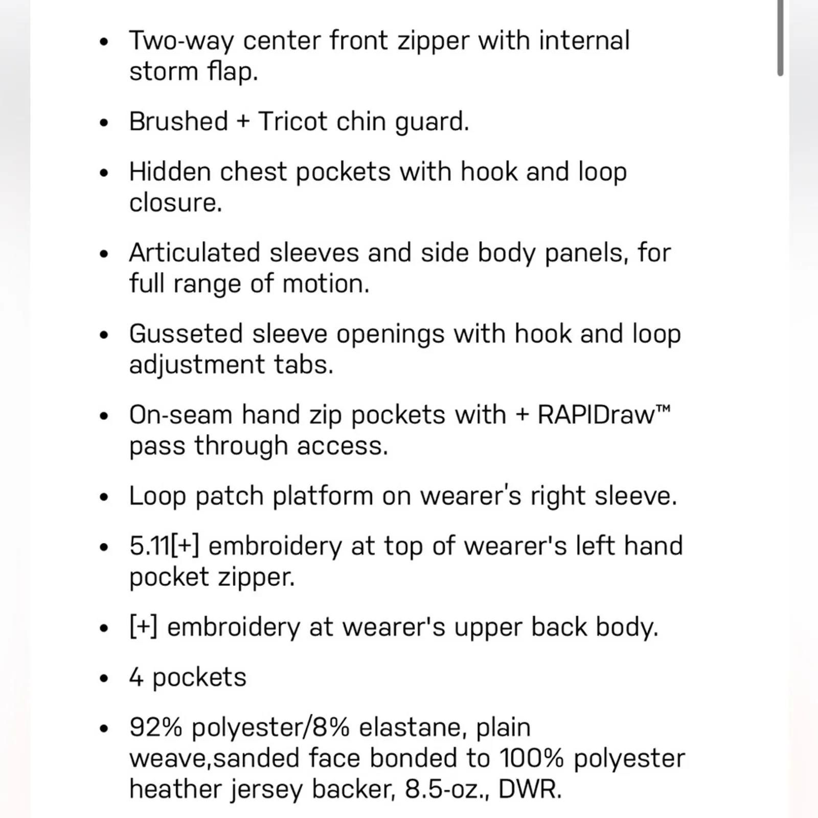 5.11 Atlas Tactical Zip Trench Jacket XS NWOT - Image 11