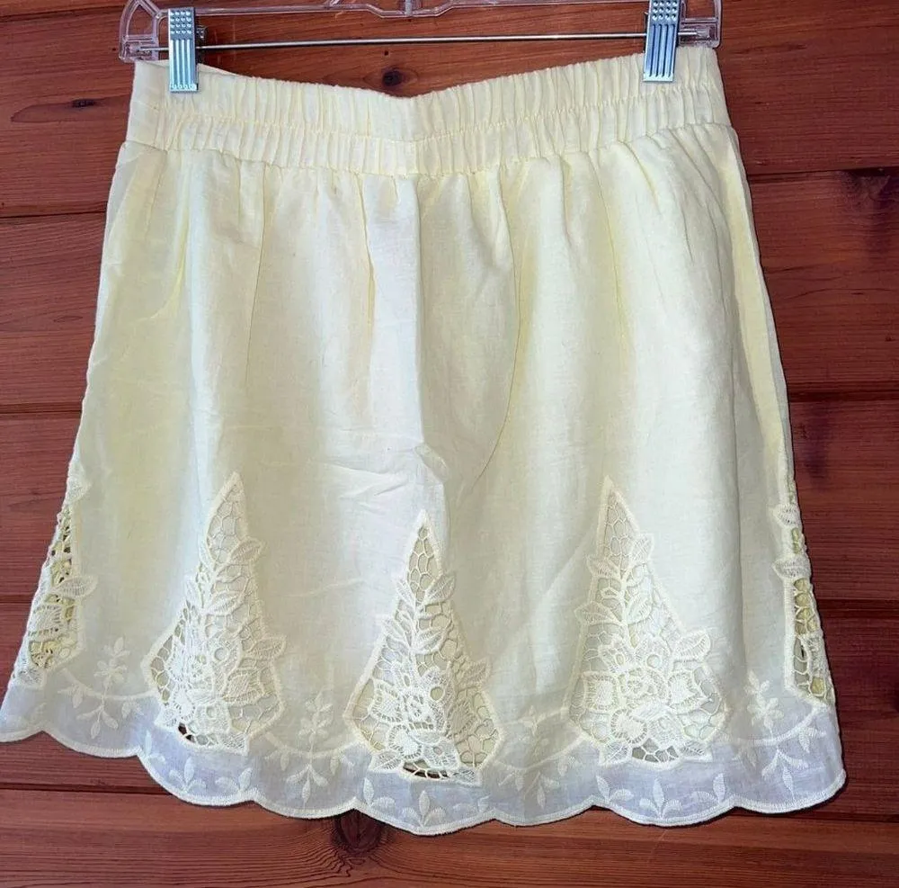 BK Yellow Linen Skirt Size Small - Image 4