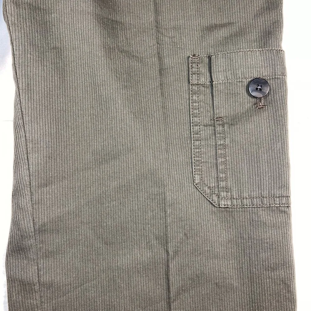 J. Jill Cropped Wide Leg Cargo Pants Ribbed Cotton Beechwood Size 10P Brown - Image 4