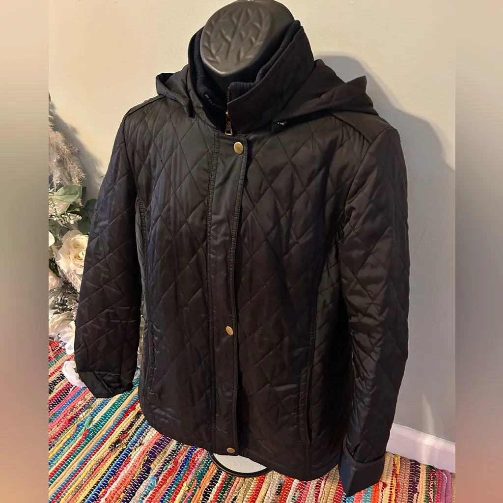 90s Esprit Puffer Jacket Winter Coat Ski Snow Outdoors Vintage Black Large - Image 3