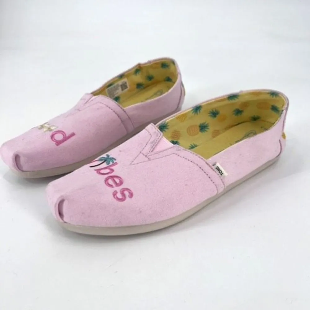 Toms‎ Women's Alpargata Light Pink Good Vibes Loafers Size 7.5 - Image 9