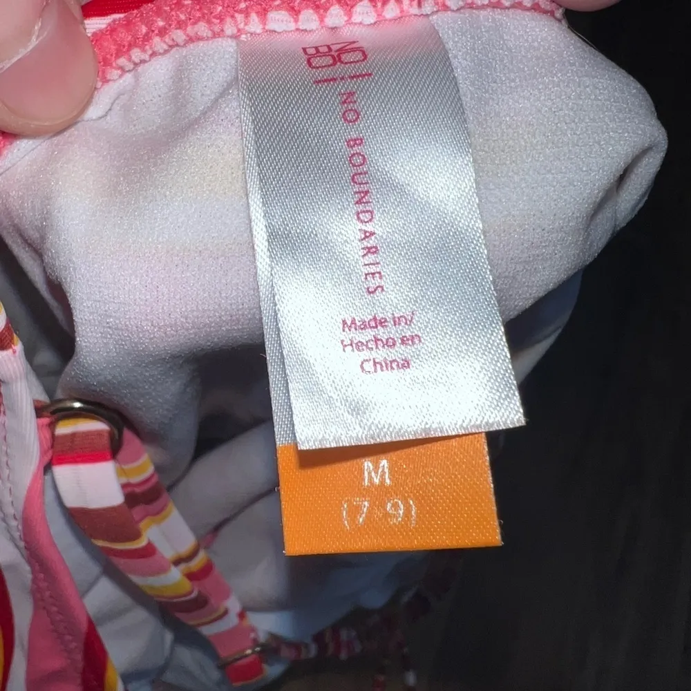 No Boundaries Multicolor Striped One Piece Bathing Suit Size Medium - Image 5