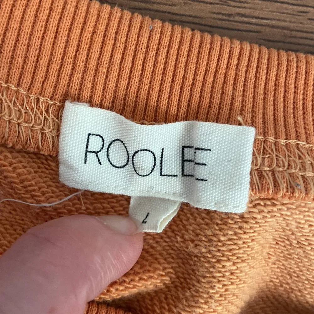 Roolee Tie Dye Crewneck Sweatshirt Orange Smiley Face Sz Large Cropped Roll Hem - Image 10