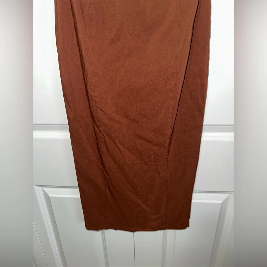Forever 21 Lightweight Strapless Bodycon Midi Dress M Brown NWOT - Image 3