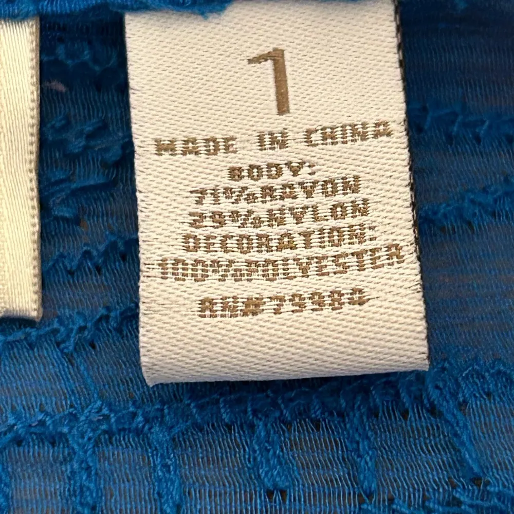 Chicos Sheer Embroidered Jacket Blue Size M Chicos 1 - Image 10