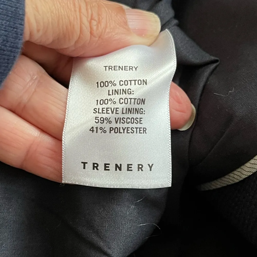 Trenery Blue Pique Patch Pocket Blazer Size 10 - Image 4