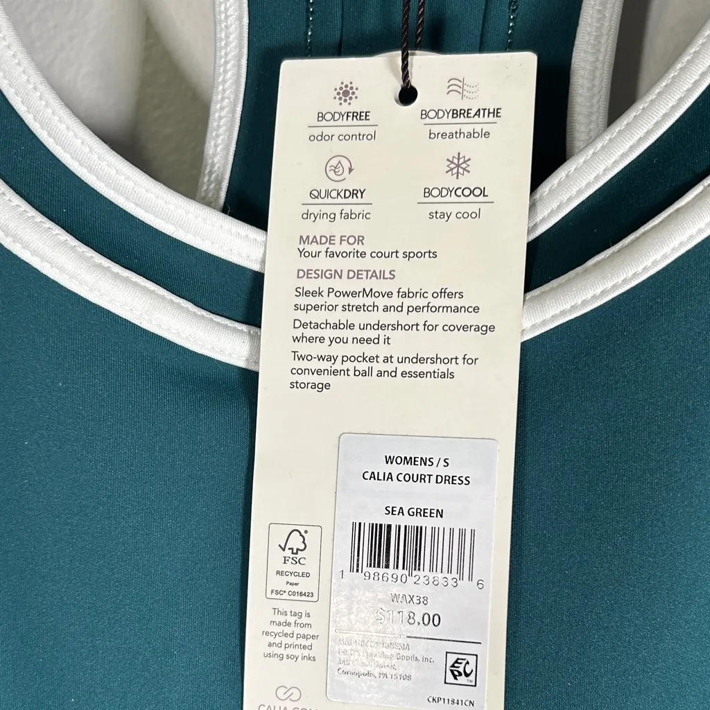 CALIA by Carrie Underwood green and White tennis Dress - Image 4