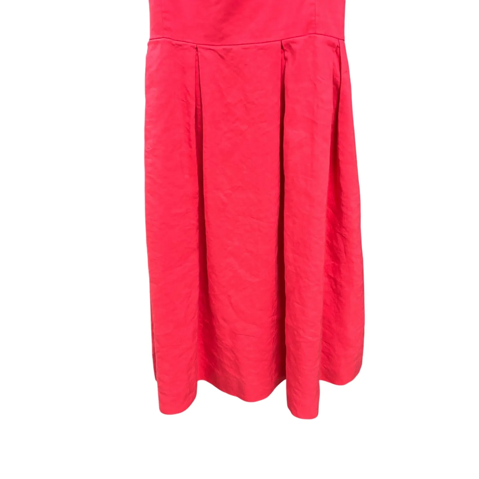 Talbots Midi Dress‎ Pleated Sleeveless Square Neck Pink Size 16 - Image 6
