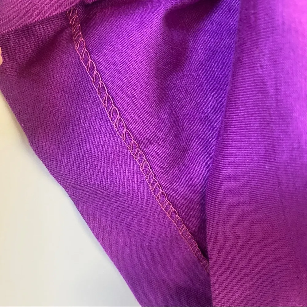 Vintage 80s 90s Greenpeace single stitch embroidered rainbow dove purple… Purple Size L - Image 8