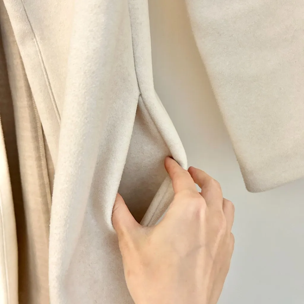 Zara Cream Lapel Open Front Trench Coat Size S - Image 9