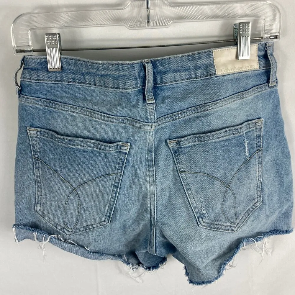 Calvin Klein Cutoff Jean Shorts Size 26 - Image 5