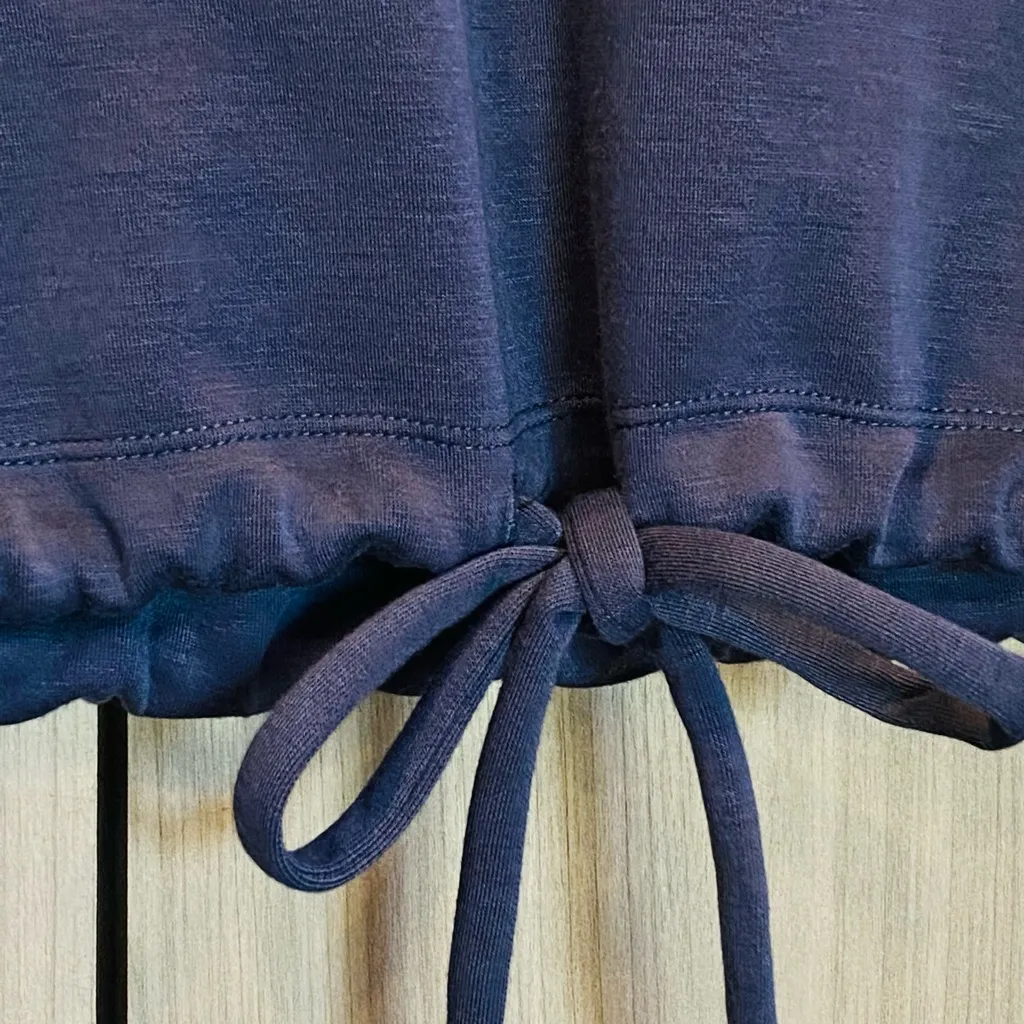 Gaiam Hudson Sweatshirt Medium M Indigo Blue Cinched Mock Neck GUC - Image 5