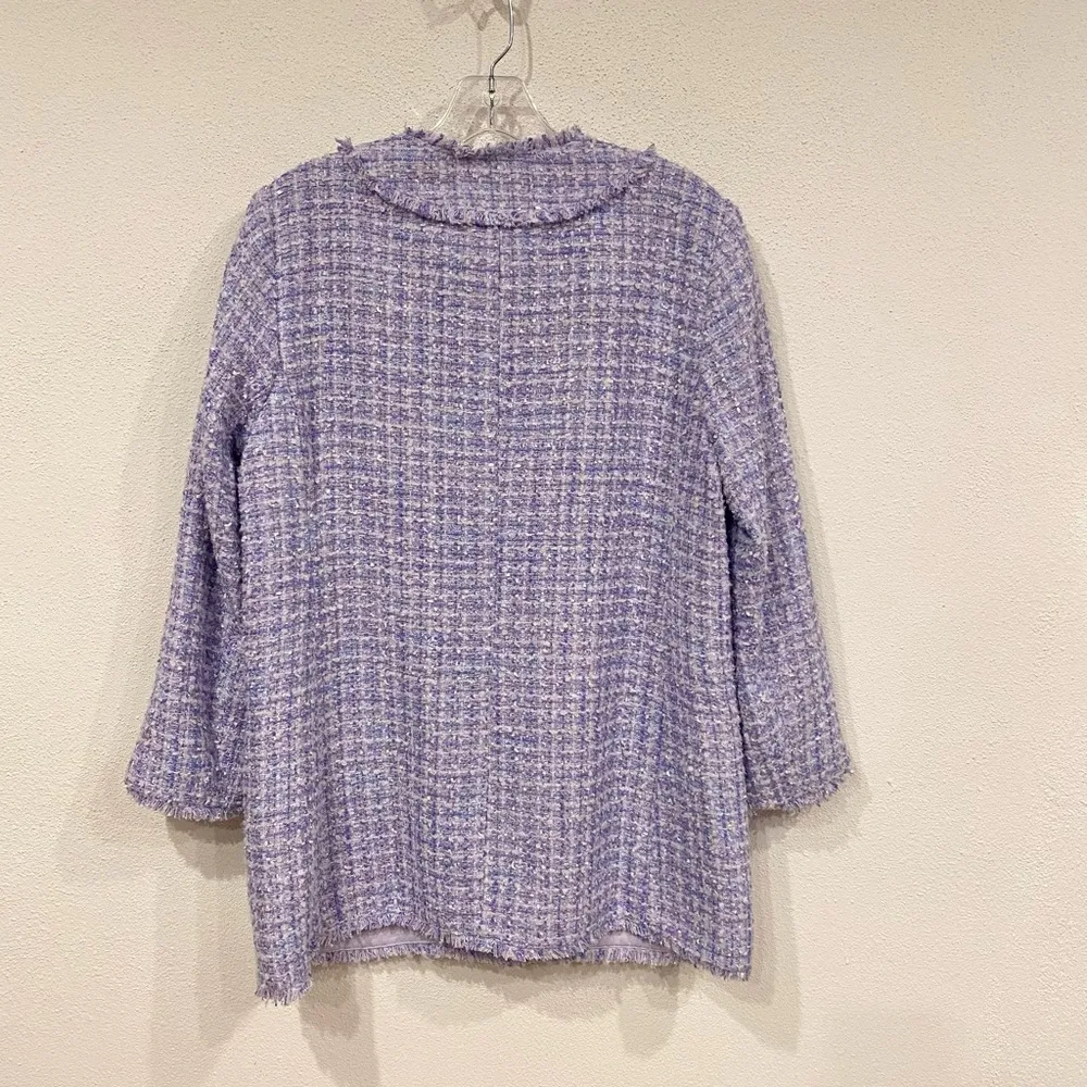 Fringe Tweed Cardigan Jacket Size 8 EUC - Image 5
