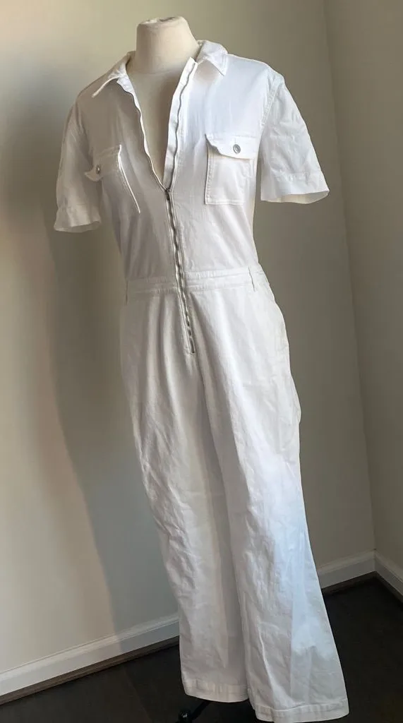 Stella McCartney White Denim Jumpsuit Womens Sz 12 / Italian 46 Bootcut - Image 1