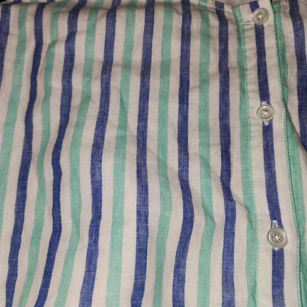 Vineyard Vines Womens Hope Bay Striped‎ Button Front Short Romper Large - Image 3