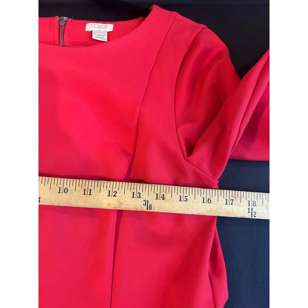 J. Crew Outlet Red Holiday Dress Size Medium M Scoop Neckline Midi - Image 5