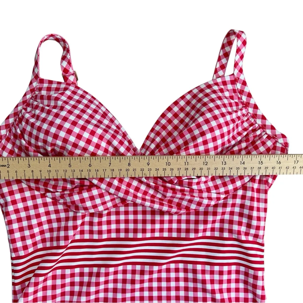 Land’s End Draper James Pink Gingham One Piece Swimsuit Size 12 - Image 8