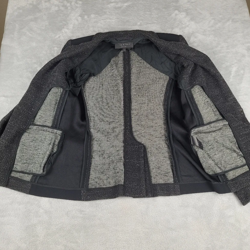 Rag & Bone Womens Gray Wool Blend Blazer Tweed Size 4 - Image 9