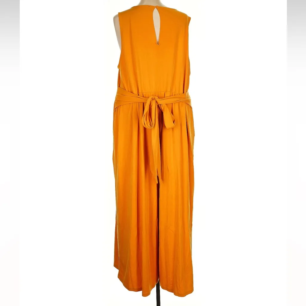Eloquii Vibrant Orange Career Wide Leg Sleeveless Jumpsuit Women’s Plus Size 28 - Image 4