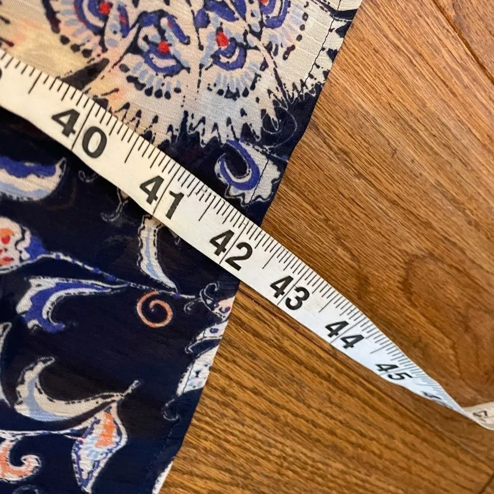 Lucky Brand navy floral ruffled off shoulder dress size m - Image 10