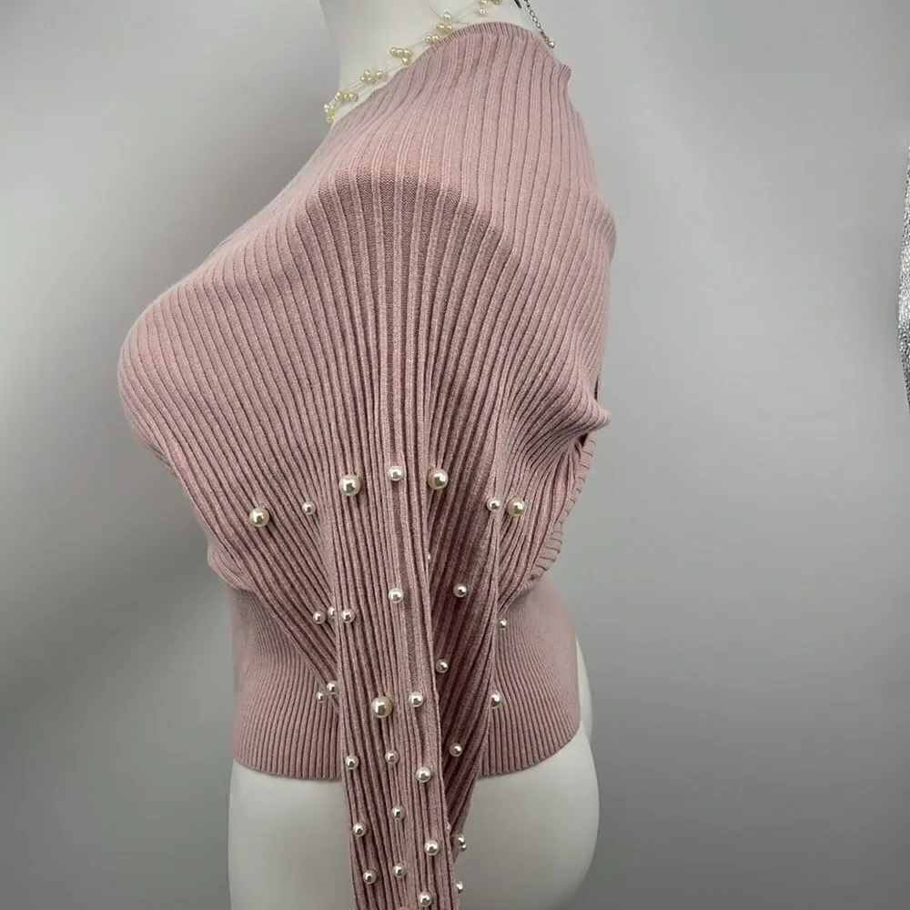 Andree by Unit pink pearl long sleeve sweater large - Image 3