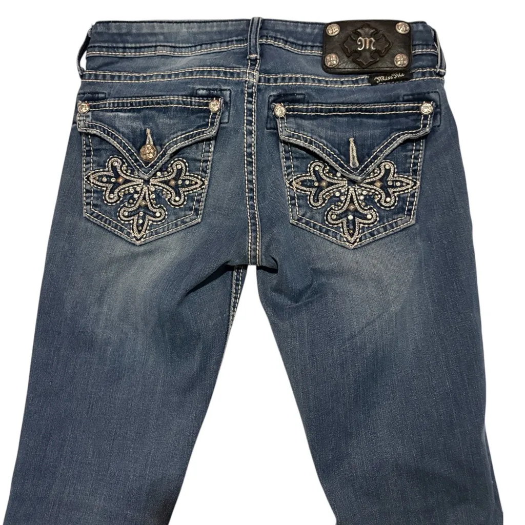 Miss Me Dark Blue Skinny Jeggins Jeans with Flaws 26 - Image 2