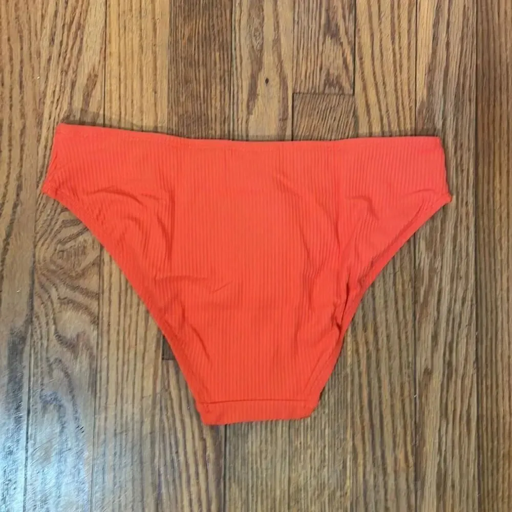 Andie Bikini Set Valencia Top Bikini Bottom Ribbed Black Orange size M NWT - Image 13