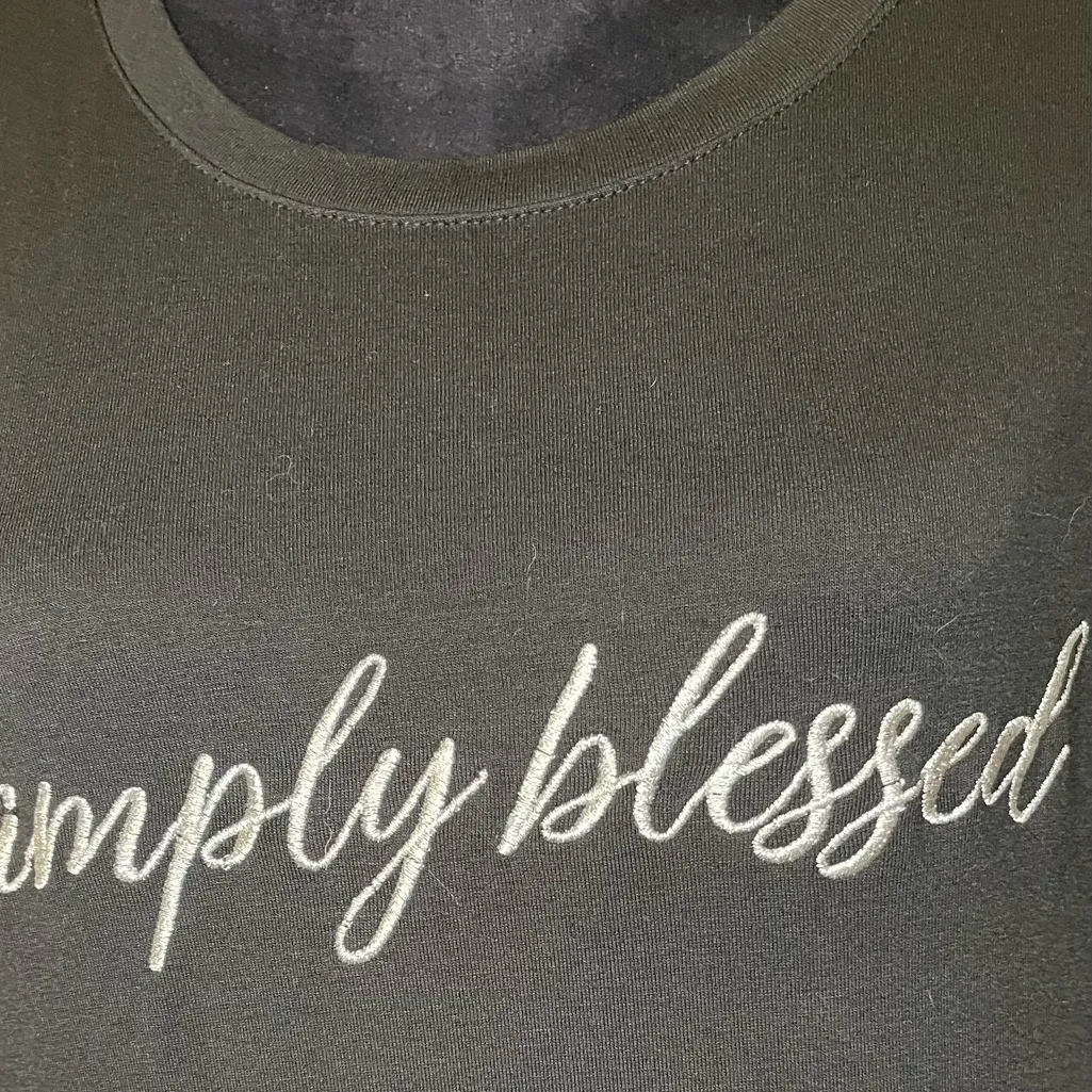 Black “Simply Blessed” Size14/16 Cato C est. 1946  Long Sleeve T-shirt Stretchy - Image 4